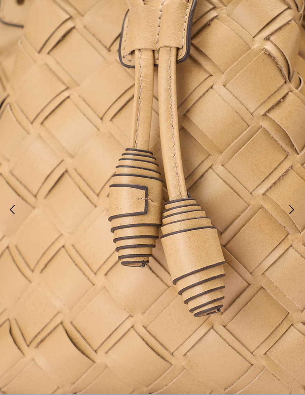 Miniatura: BOLSA BUCKET MÉDIA EM COURO E TRESSÊ MAXI