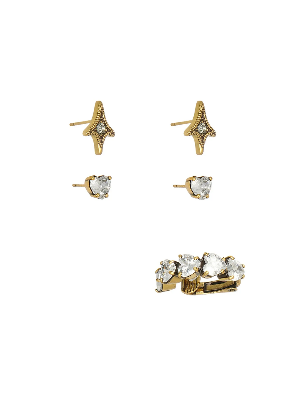 KIT DE BRINCOS ROMANCE OURO