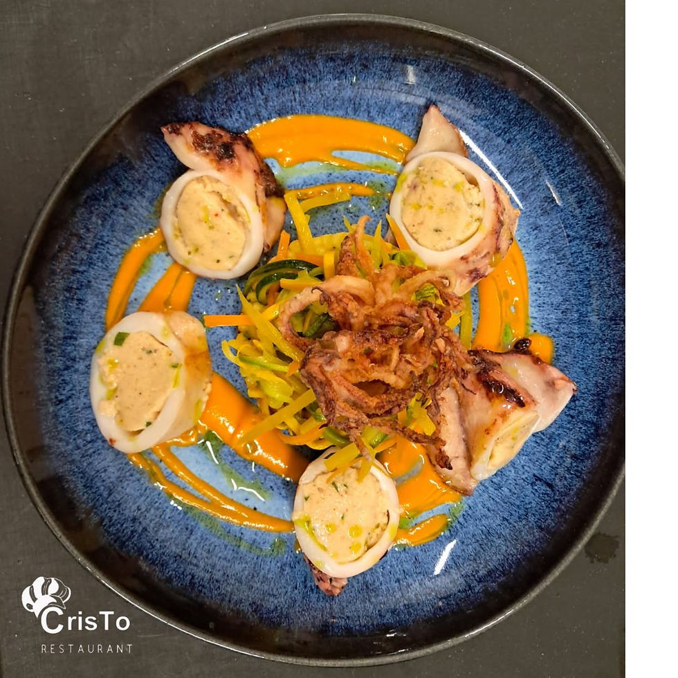 Calamars farcis, Fregola Sarda image