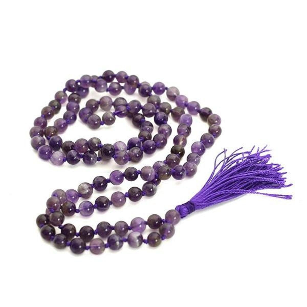 108 Natural Amethyst Mala Prayer Necklace