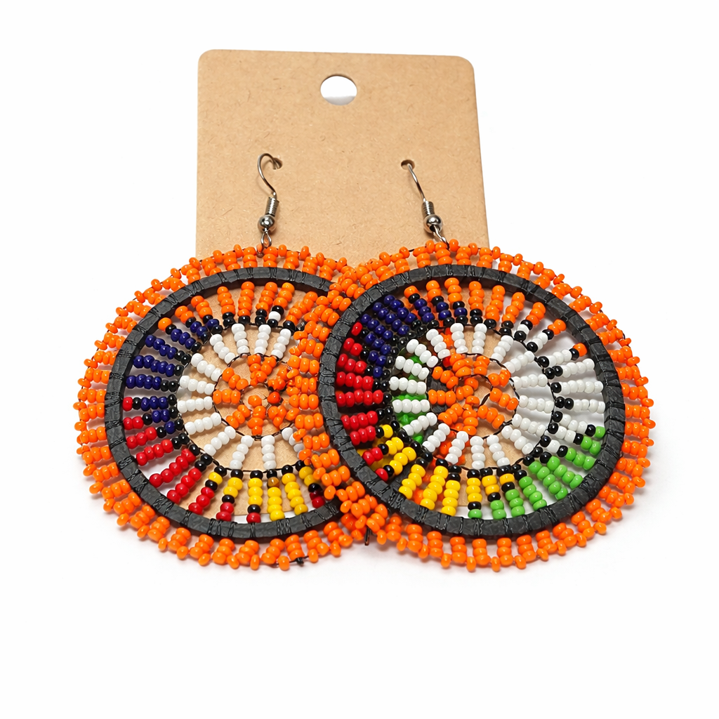 Assorted Massai Beaded Circle Earrings