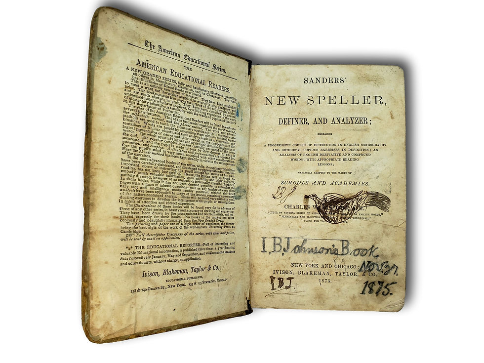 Thumbnail: Antique 19th Century Schoolbooks Lot (5) — Same Student Group