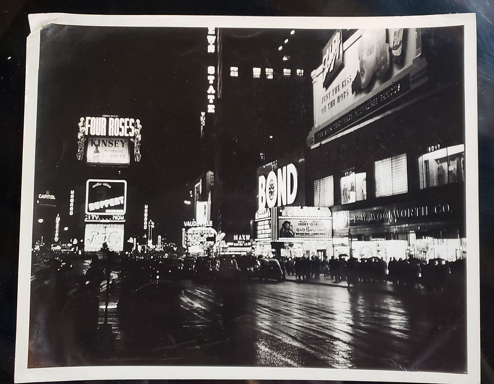 Thumbnail: 1947 Times Square NYC Neon Press Photo Lot (9) – Original 8x10 Stamped Jack Cour
