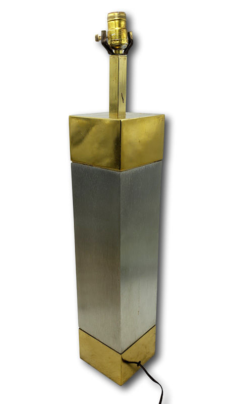Thumbnail: Vintage Frederick Cooper Style Brass and Chrome Table Lamp Mid Century Modern