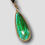 Thumbnail: Art Deco Teardrop Electric Green Butterfly Wing Sterling Silver Pendant 1930s