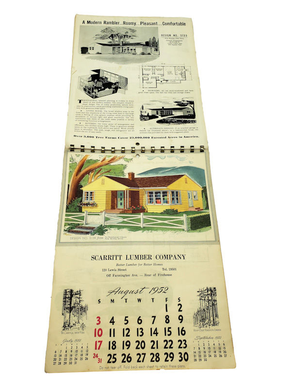 Thumbnail: 1952 Scarritt Lumber Company Advertising Calendar with Weyerhaeuser House Plans