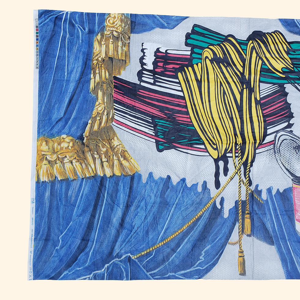 Thumbnail: Vintage JAB Anstoetz BRAVO Pop Art Fabric Panel – West Germany 55" x 34" Soup