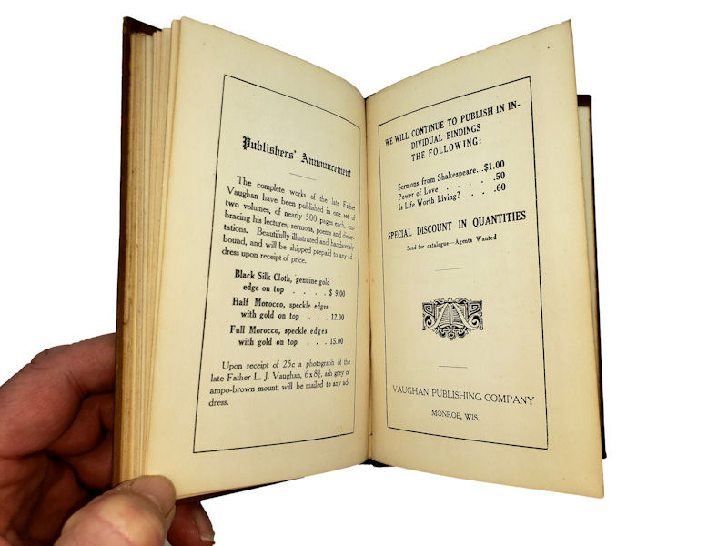 Thumbnail: 1907 The Power of Love by Father L. J. Vaughan – Antique Catholic Lecture Book