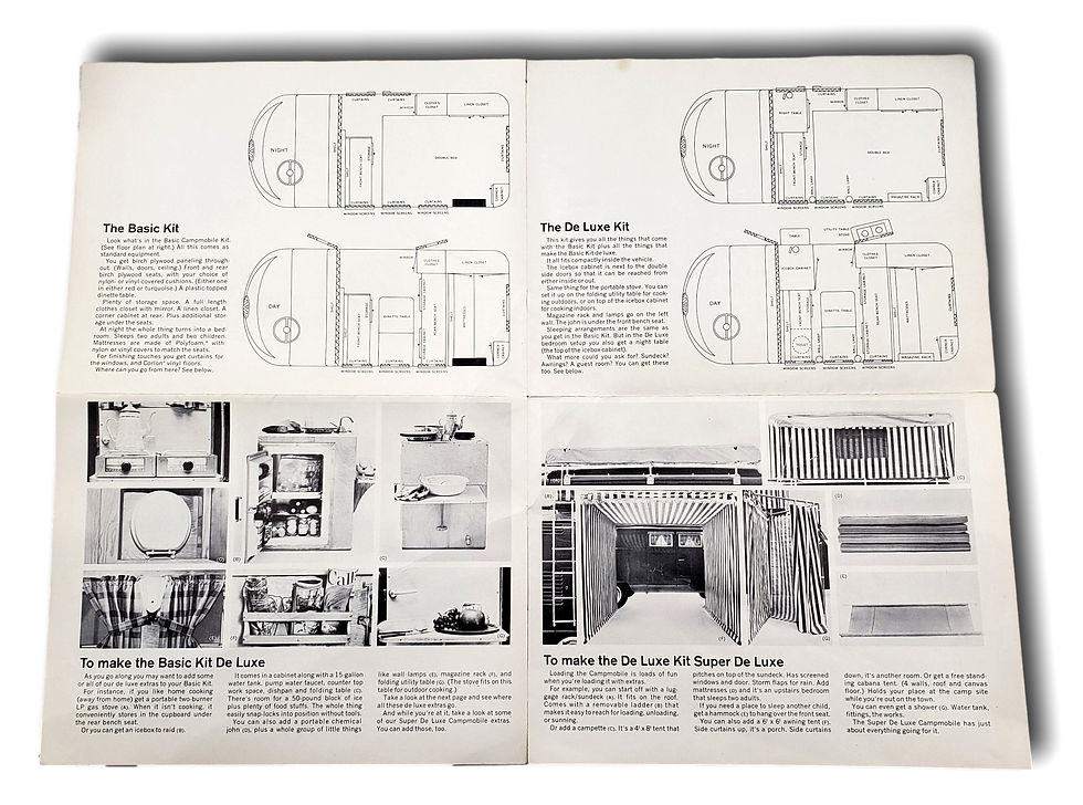 Thumbnail: 1960 Volkswagen “Getaway Car” Campmobile Brochure – Original Dealer Fold-Out – V