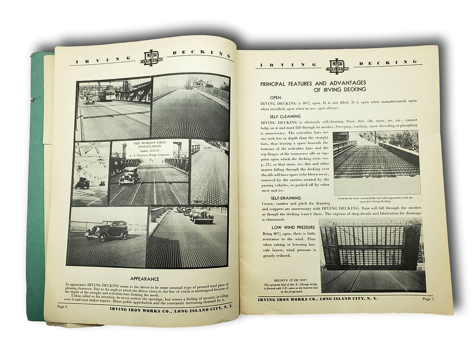 Thumbnail: 1937 “Irving Decking for Bridges” Trade Catalog (Irving Iron Works) + Original