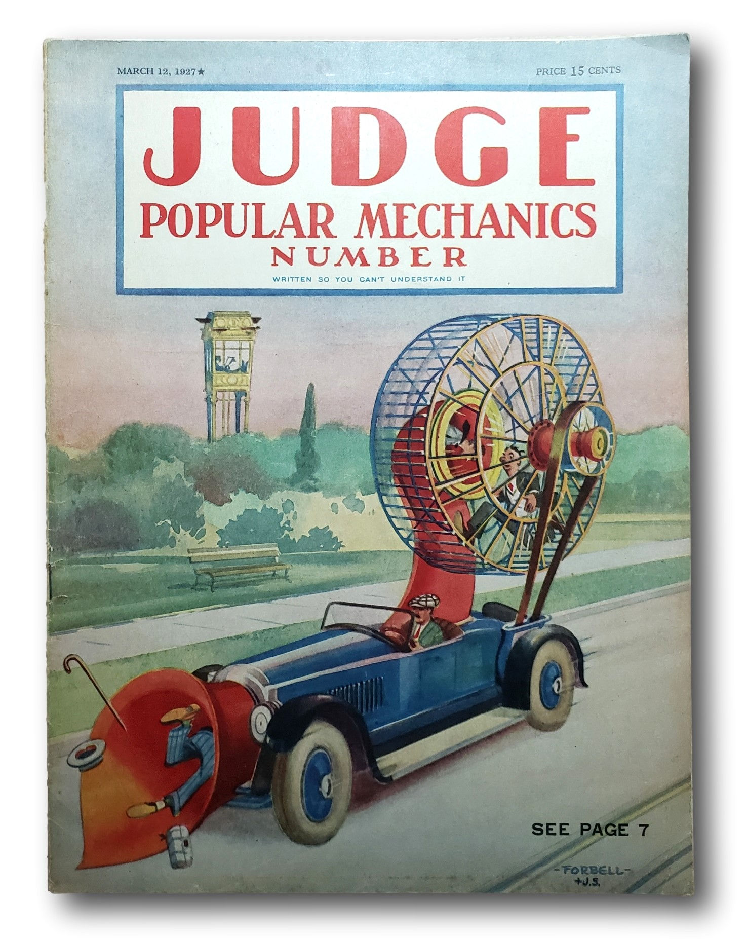 1927 JUDGE Magazine — “Popular Mechanics Number” (March 12, 1927) — satirical
