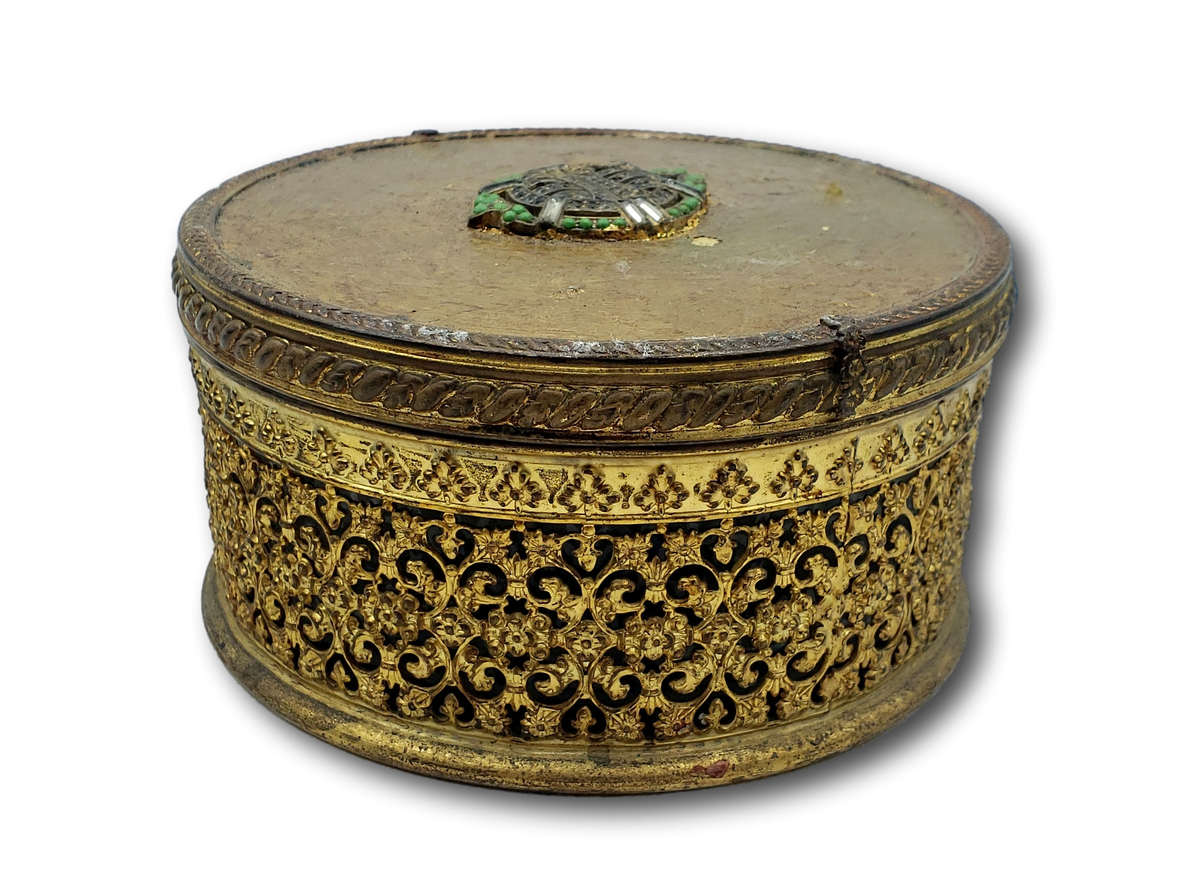 Apollo Studios Jeweled Filigree Vanity Jar with Glass Insert