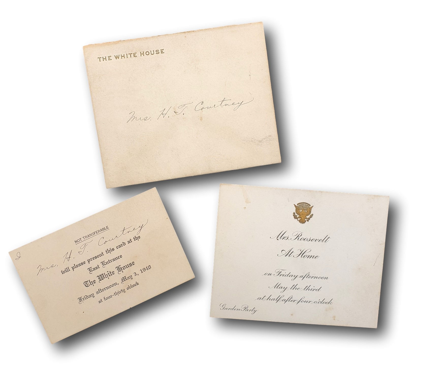 1940 White House Garden Party Invitation Set – Mrs. Roosevelt “At Home”