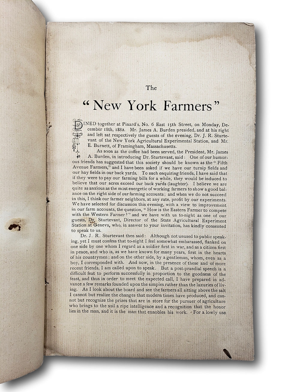 Thumbnail: 1882-83 New York Farmers Proceedings Antique Ephemera Booklet Worm Hole