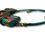Thumbnail: Boho Tribal Collar Necklace Teal Coral Wood Tubes Brass Tone Rings 17 in Stateme