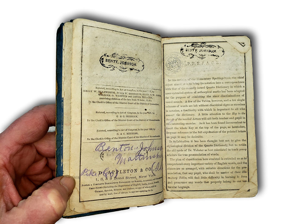 Thumbnail: Antique 19th Century Schoolbooks Lot (5) — Same Student Group
