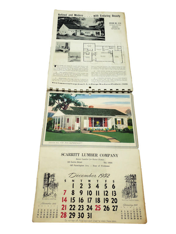 Thumbnail: 1952 Scarritt Lumber Company Advertising Calendar with Weyerhaeuser House Plans