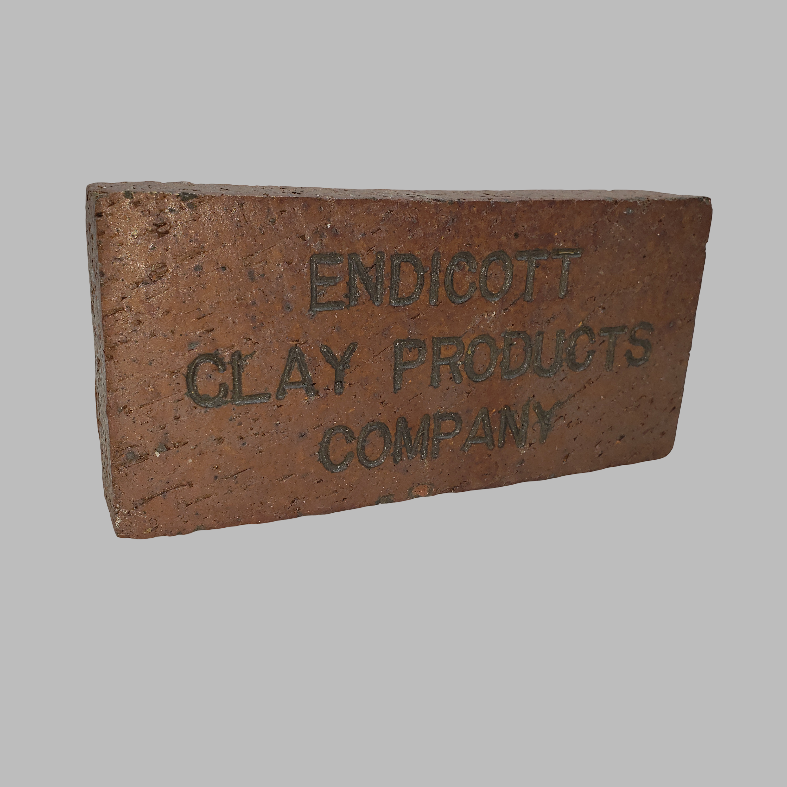 Vintage Endicott Clay Products Company Advertising Brick Sample