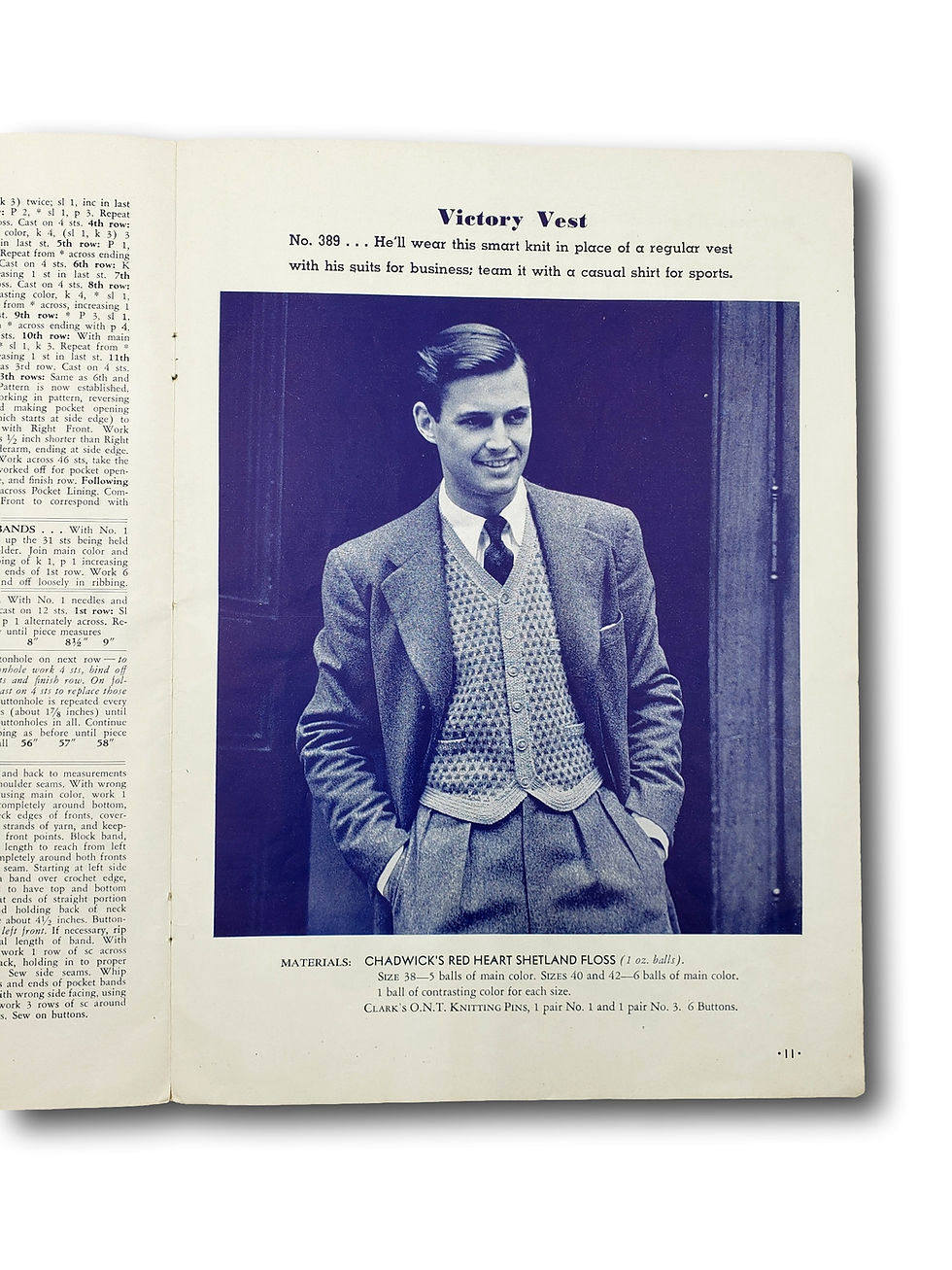 Thumbnail: 1940s Men’s Sweaters at Work and Play – Chadwick’s Red Heart Wools WWII Knitting