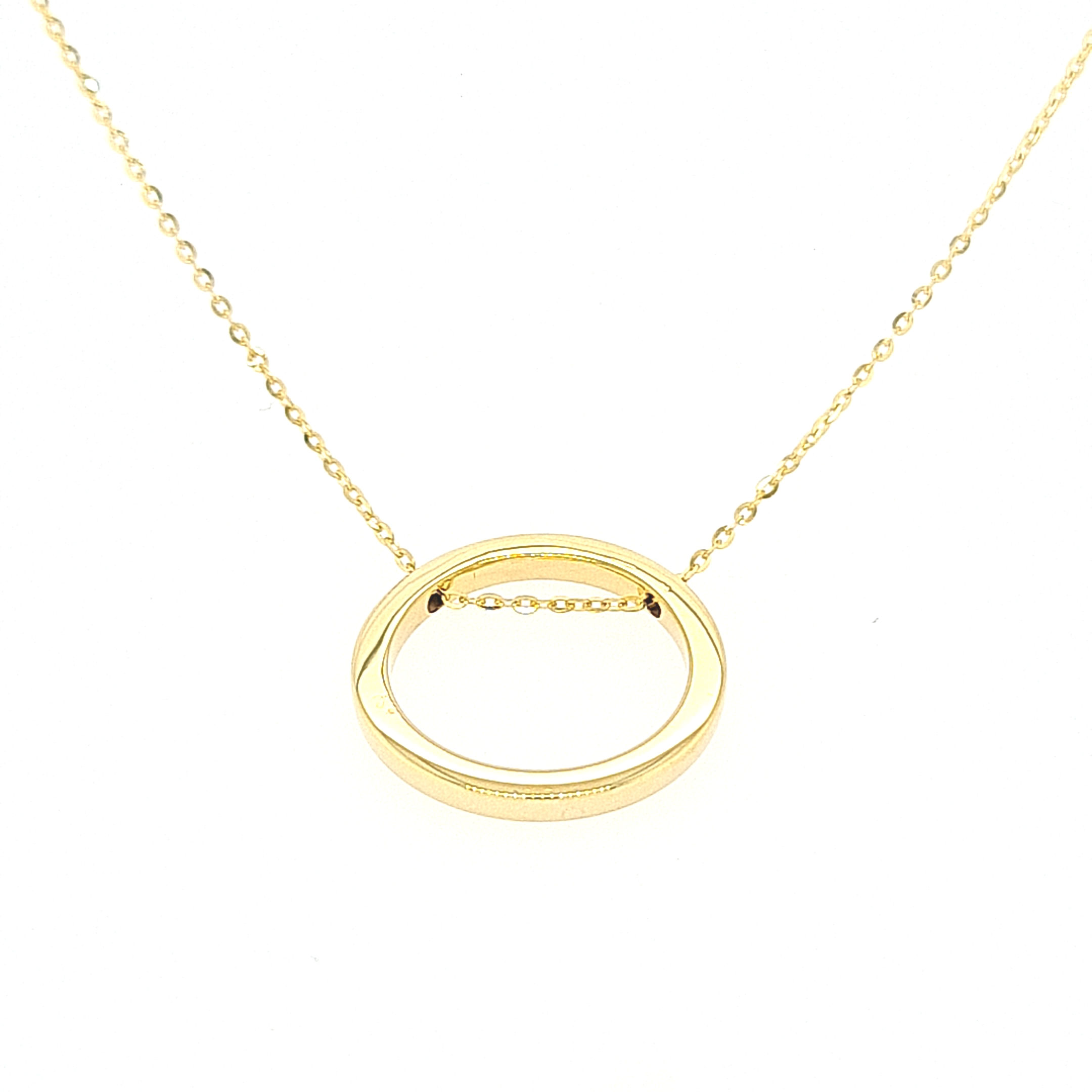 9CT Yellow Gold Open Circle Necklace