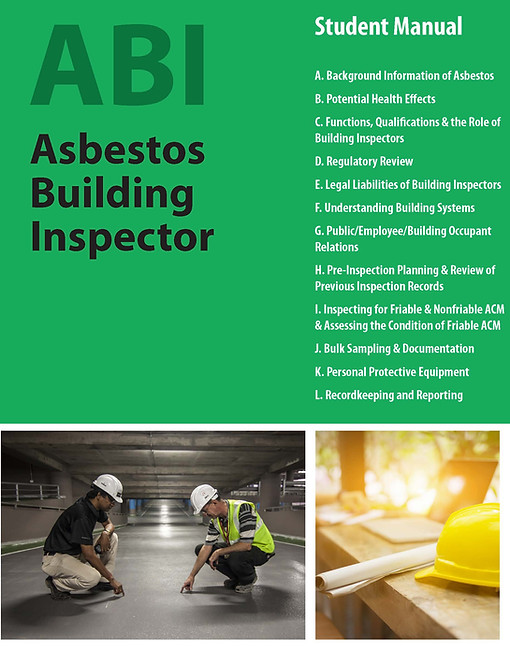 ASBESTOS INSPECTOR TRAINING NEAR ME visual data 4