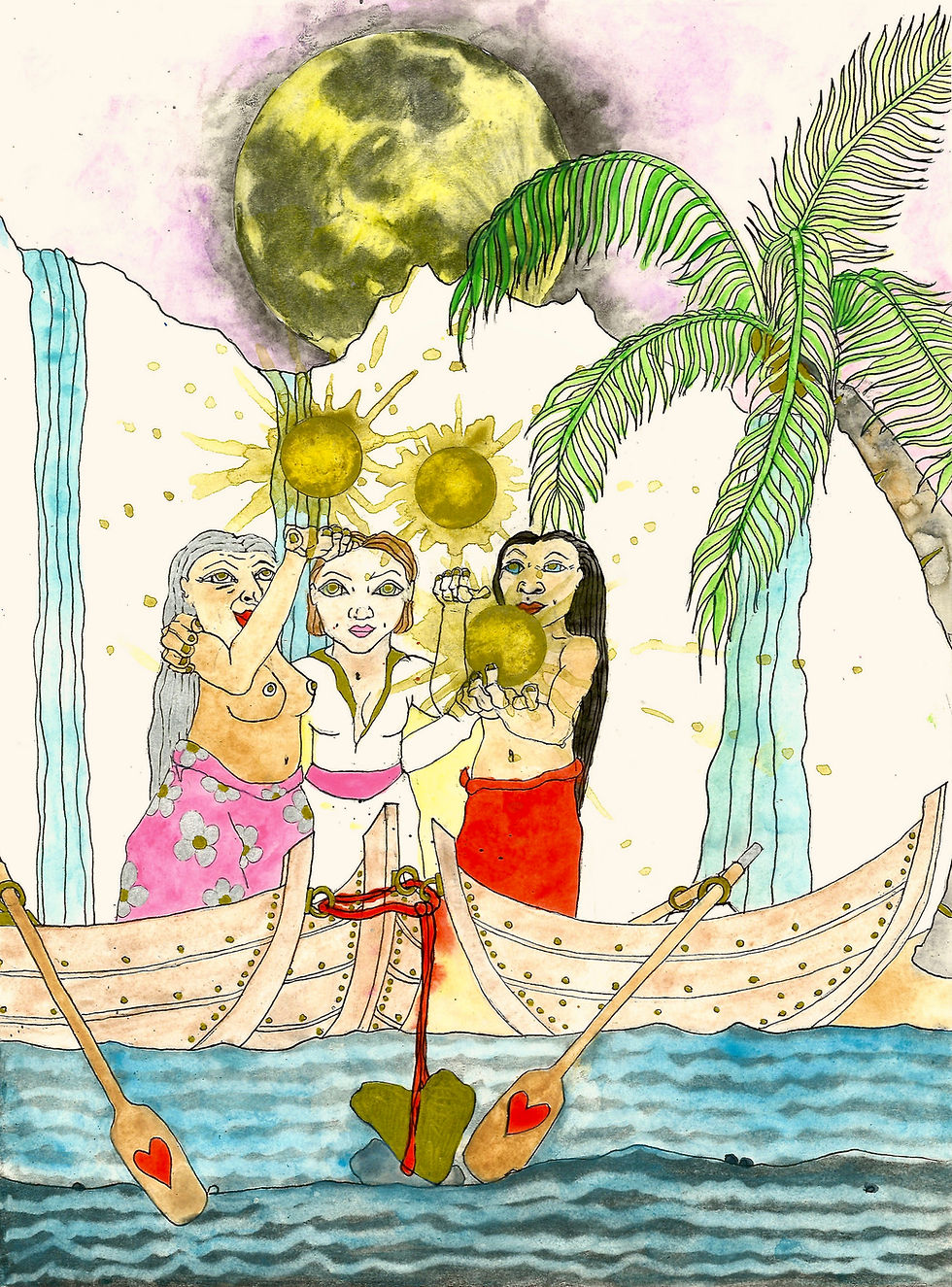 Three Of Cups Original Art