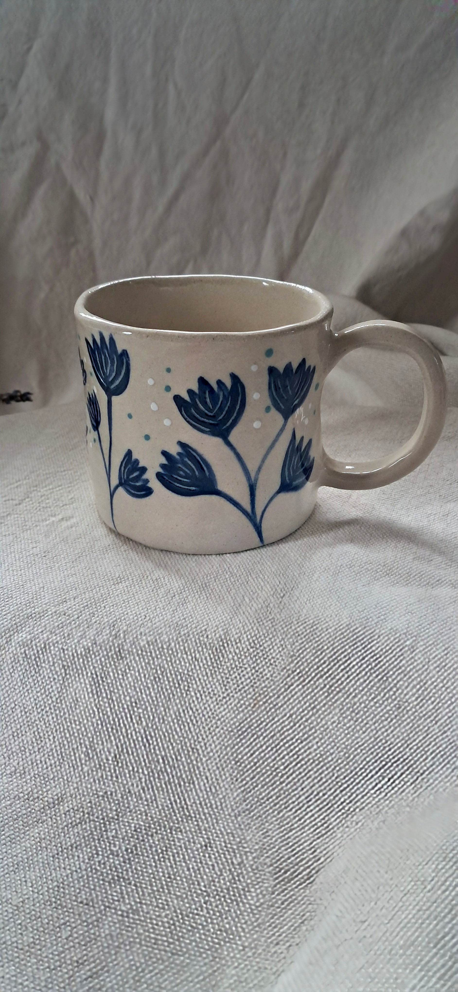 Blue flowers mug