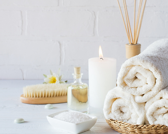 white towels in a relaxing environment