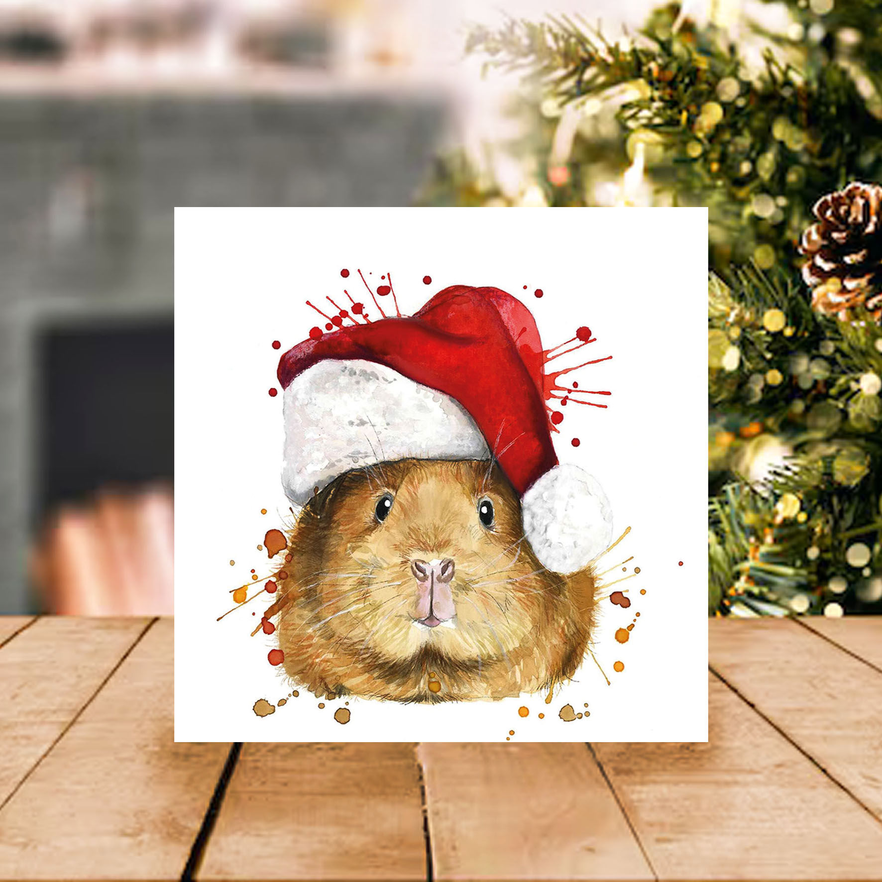 Christmas Guinea Pig Greetings Card