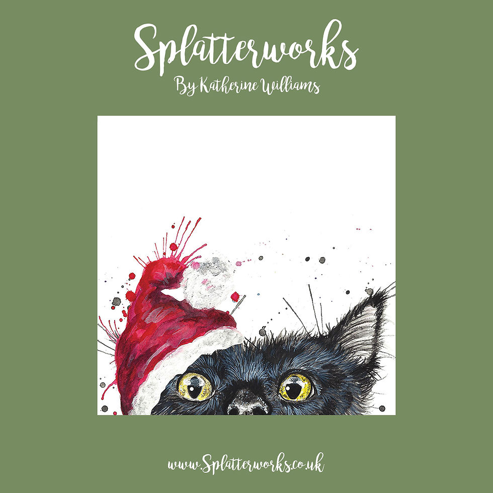 Thumbnail: Peekaboo Cat Christmas Card
