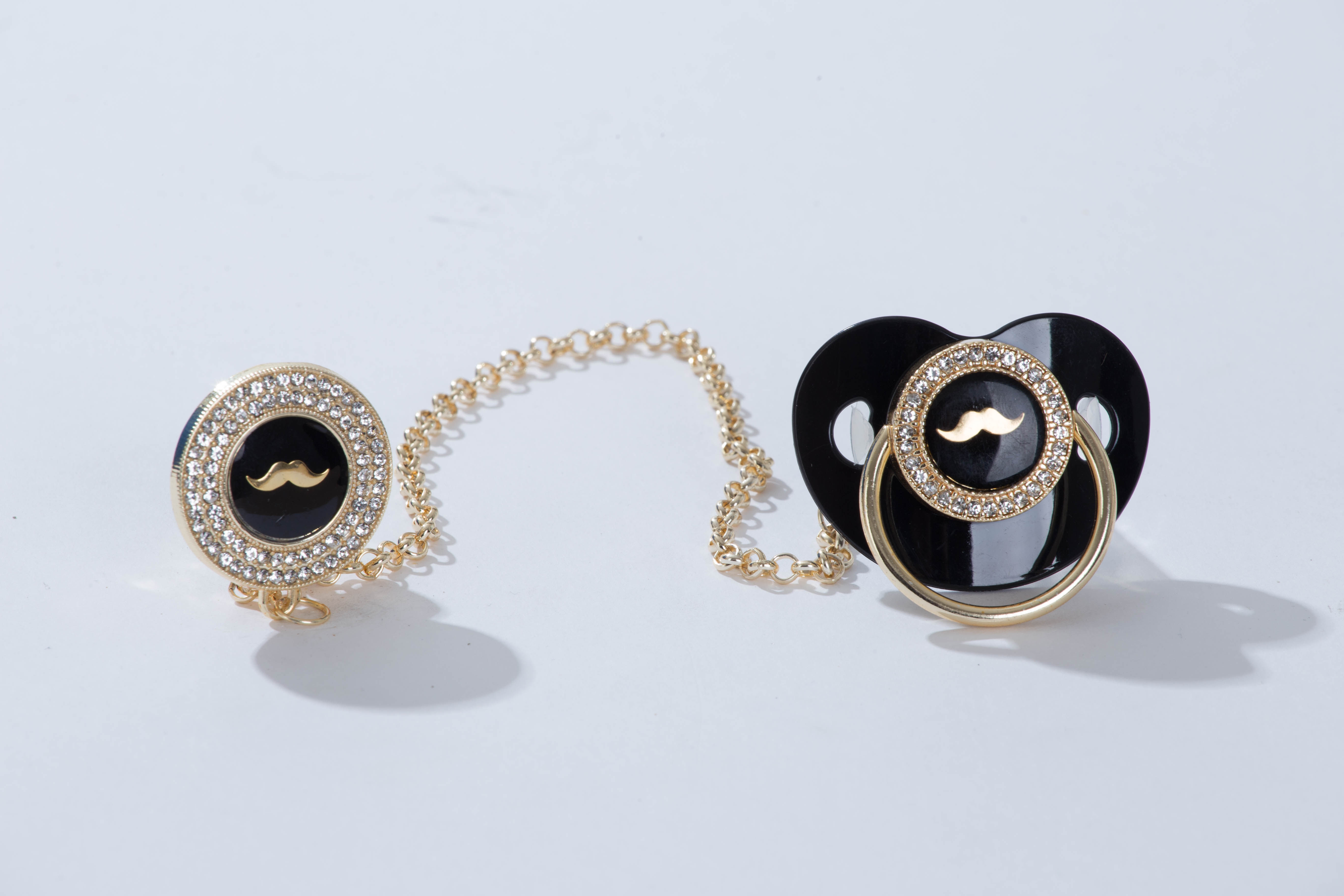 Σετ Πιπίλα & Κλιπ Μουστάκι – Μαύρο / Χρυσό