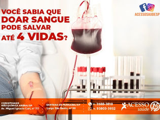 Você sabia que doar sangue pode salvar até 4 vidas?