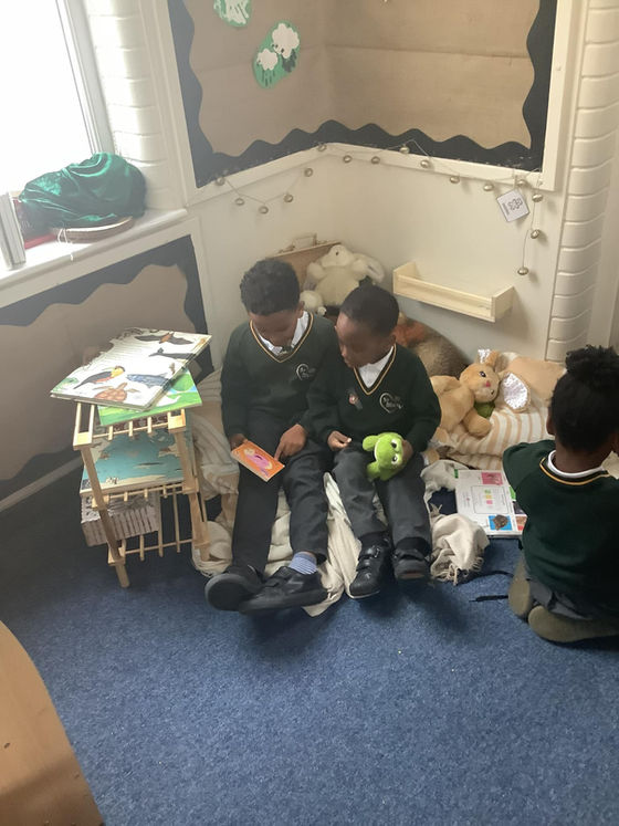 Reception and Year 5 buddies!