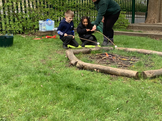 Roasting marshmallows!