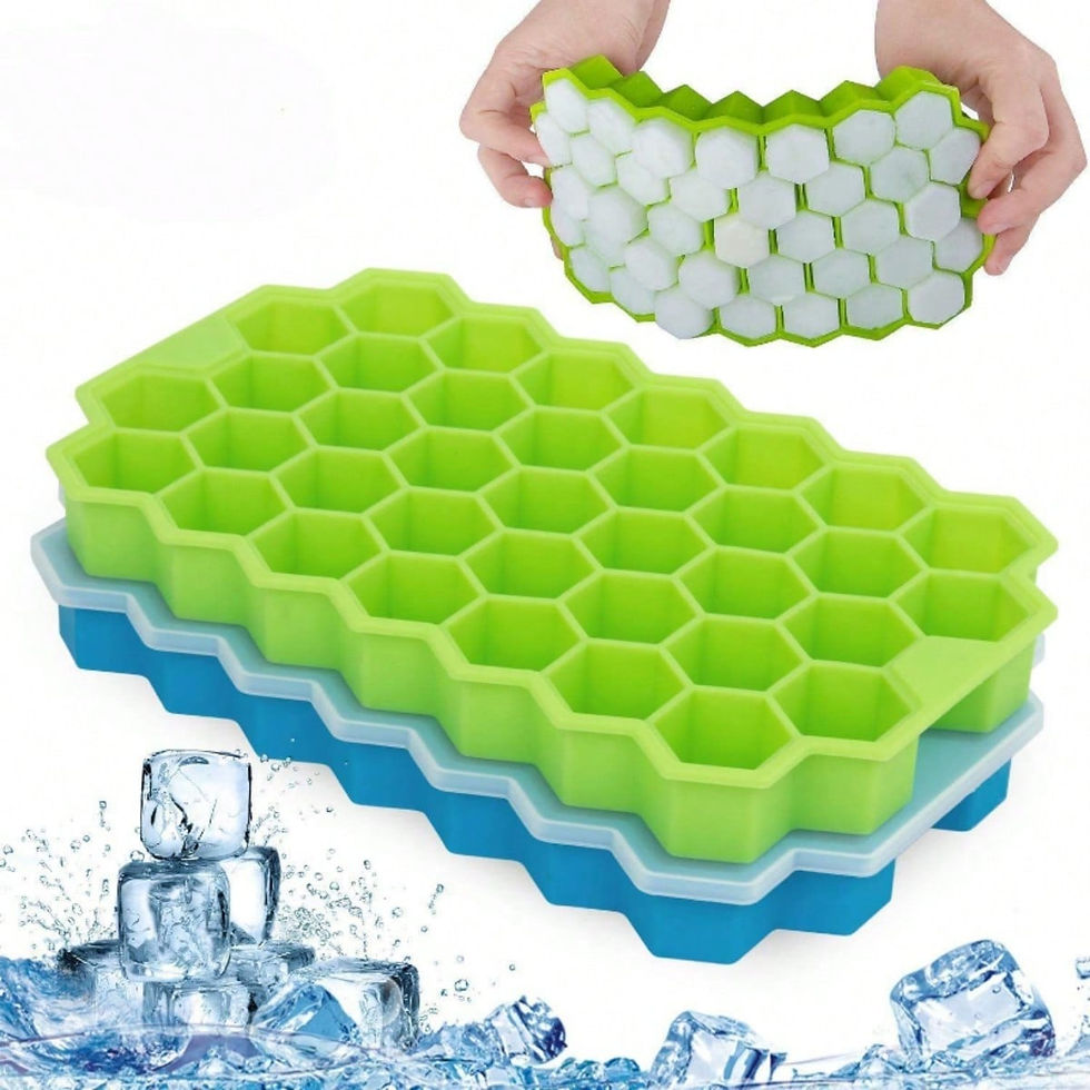 Thumbnail: Silicone Honeycomb Ice Tray With Cover Creative Stackable 37-Cell Ice Box Easy T