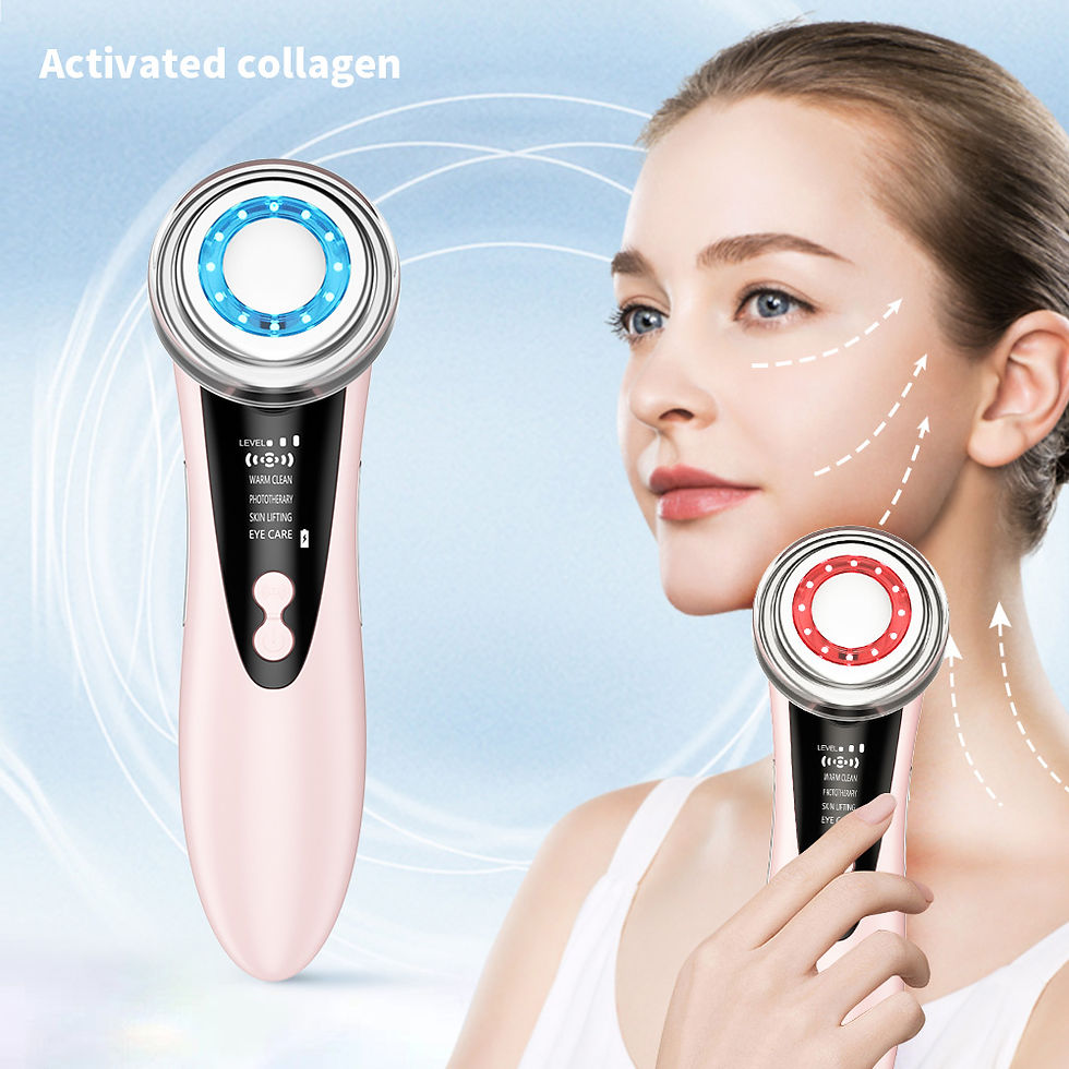 Thumbnail: 4in1 Facial Massager Red Blue Light therapy Vibration Skin Tightening Face Lifti