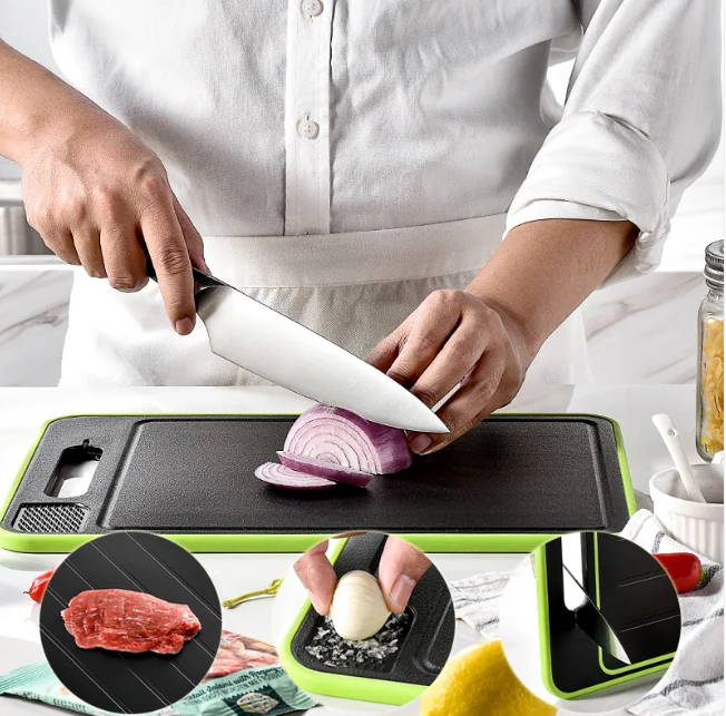 Thumbnail: Multi-Function Cutting Board with Defrosting and Knife Sharpener