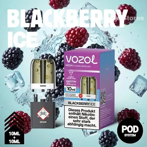 Vozol Neon Plug Max Pod + Tank - Blackberry Ice 20mg - 18K | Shisha-Storee