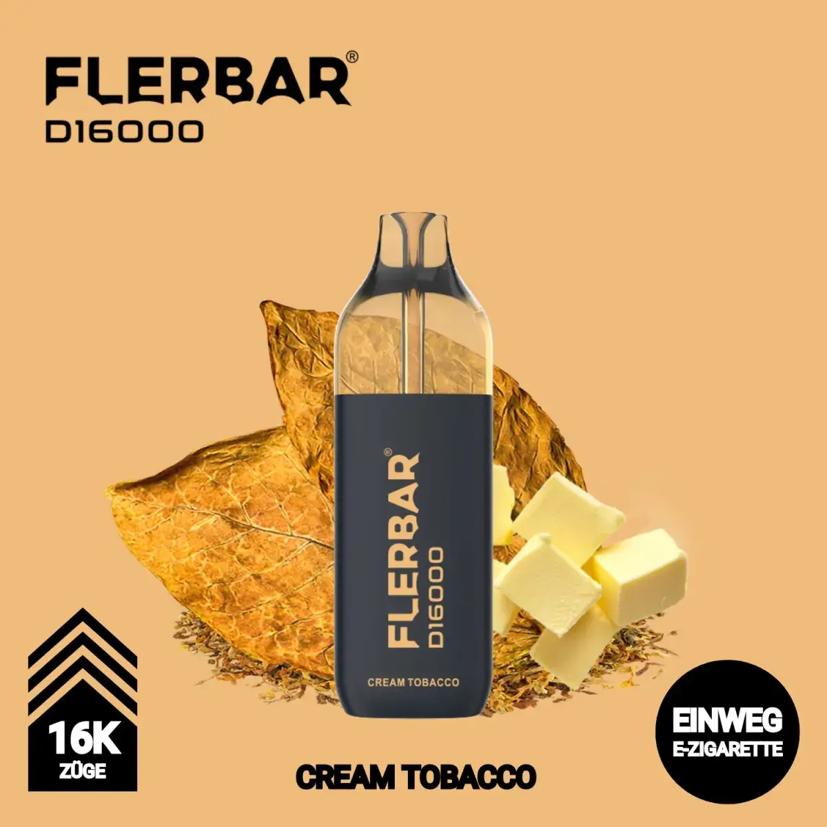 Flerbar D16000 - Cream Tobacco - 10ml+2ml Pods