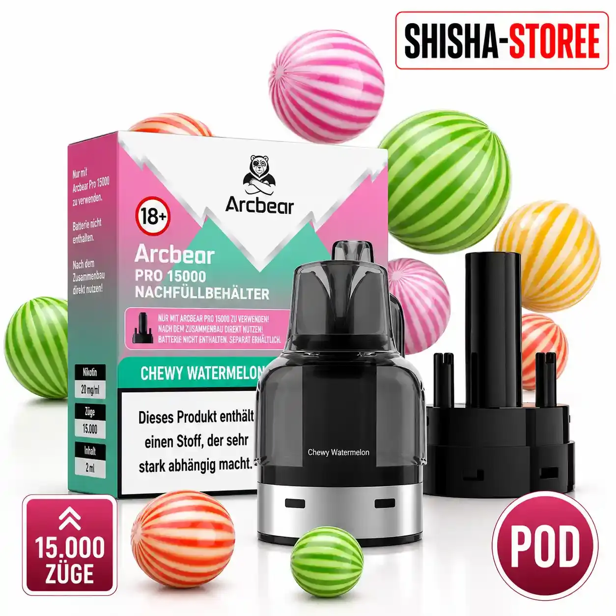 Arcbear Pro 15000 - Pod Chewy Watermelon + Coil
