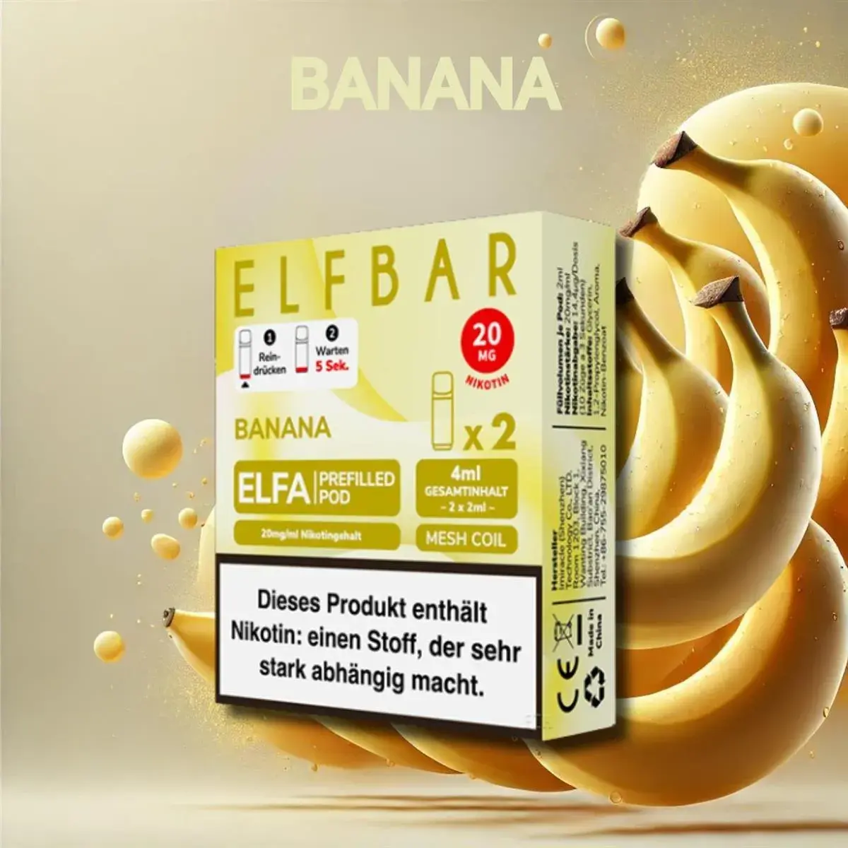 Elfbar ELFA Pod - Banana 20mg