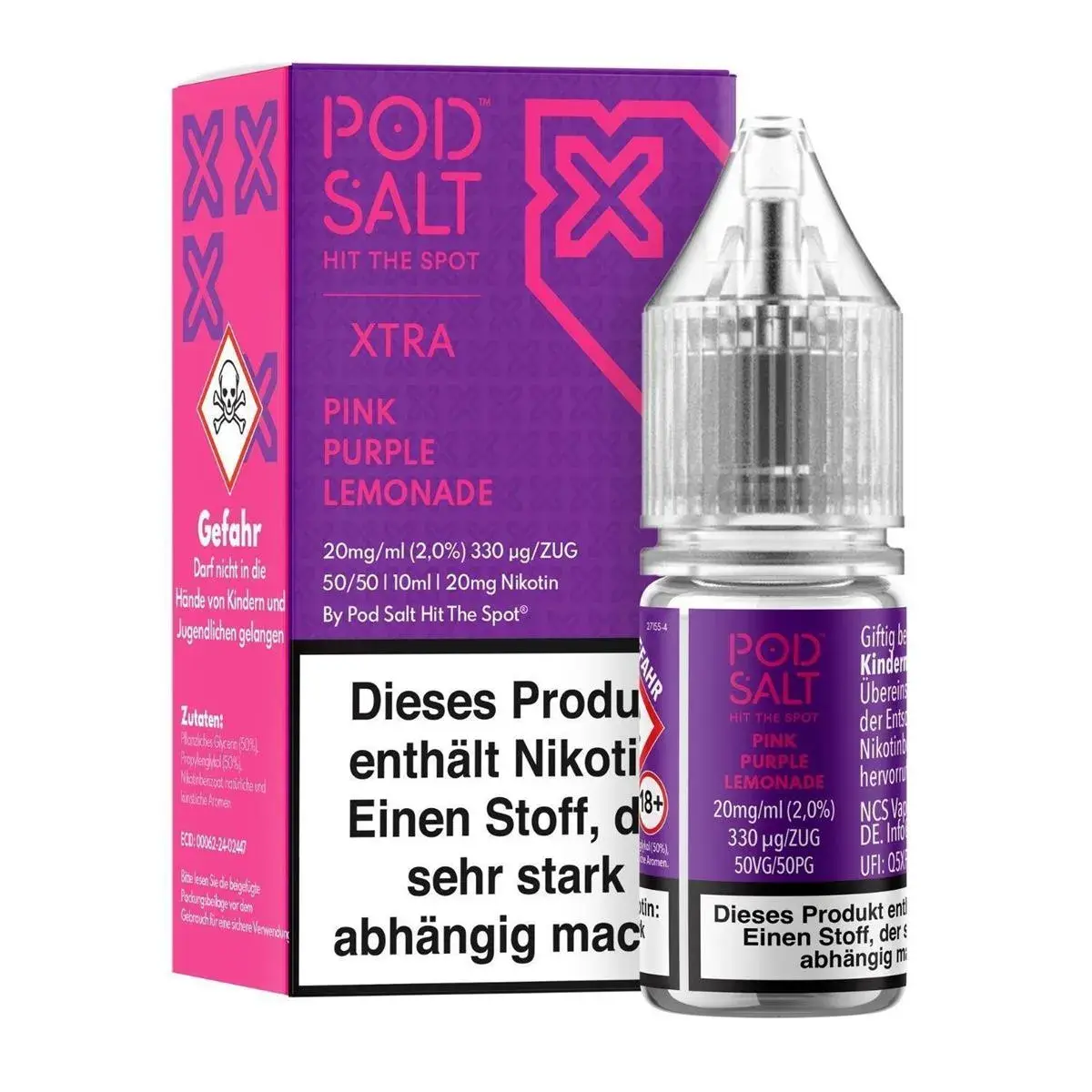 Pod Salt Liquid - Pink Purple Lemoande - XTRA 20mg 10ml