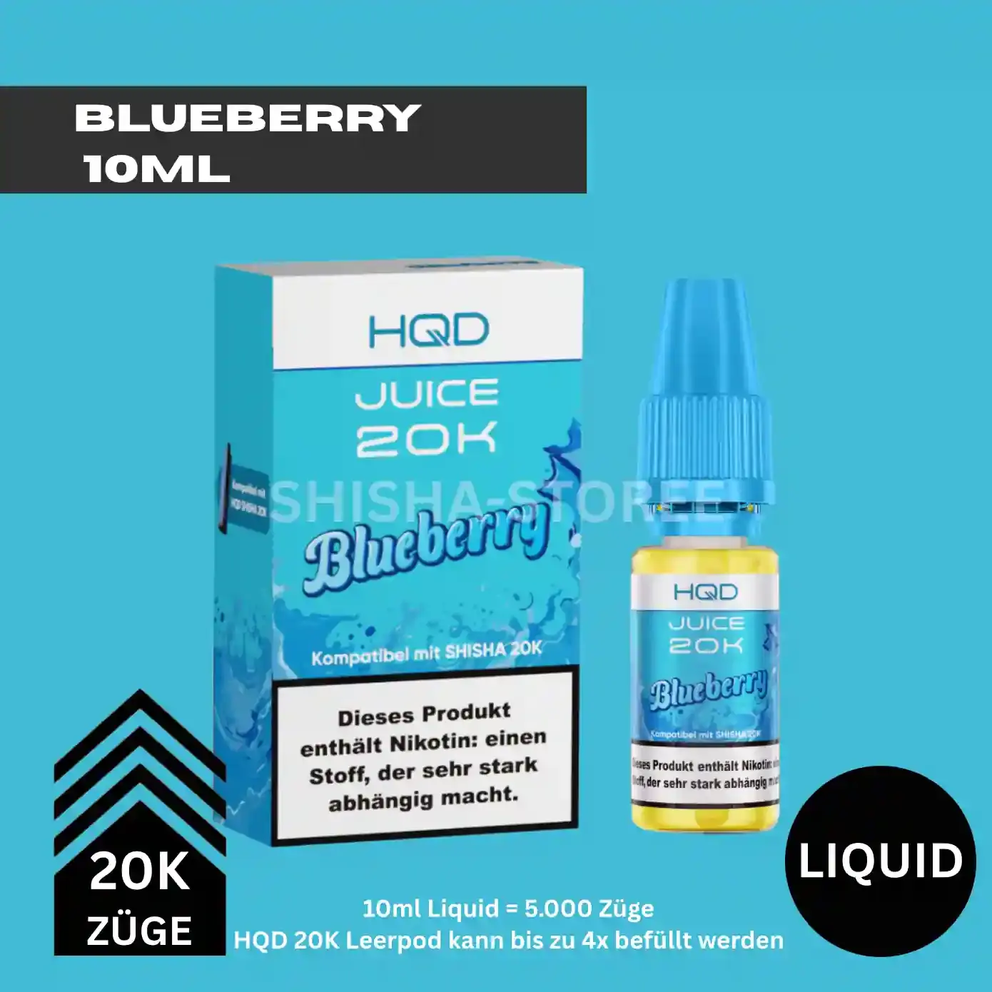HQD Shisha 20K – Blueberry Juice liquid 20.000