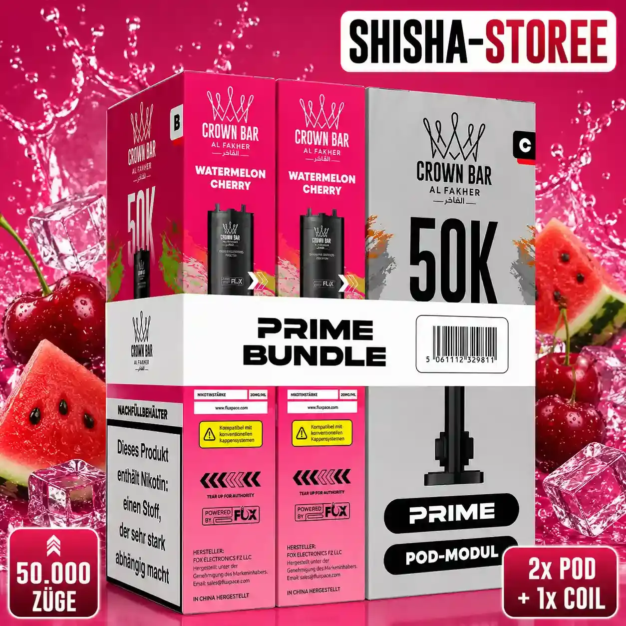 Al Fakher 50K Hypermax Prime - Pods - watermelon cherry 2er