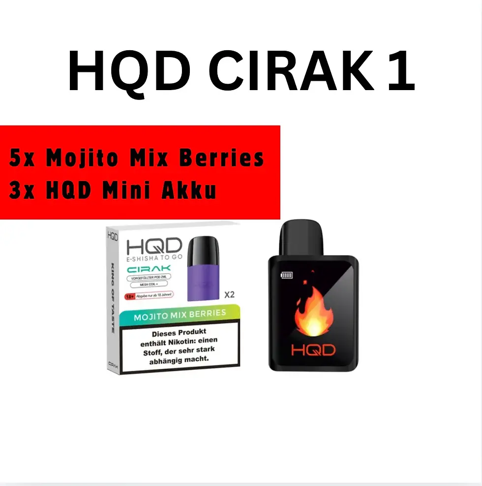 HQD Pods Cirak 1 - 5x Mojito Mix Berries 3x Mini Akku