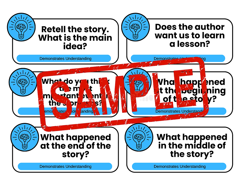 Reading Comprehension Question Cards for Teachers | The Structured Stone