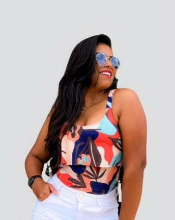 Body Feminino estampado com alça