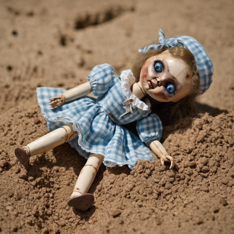 Doll in dirt