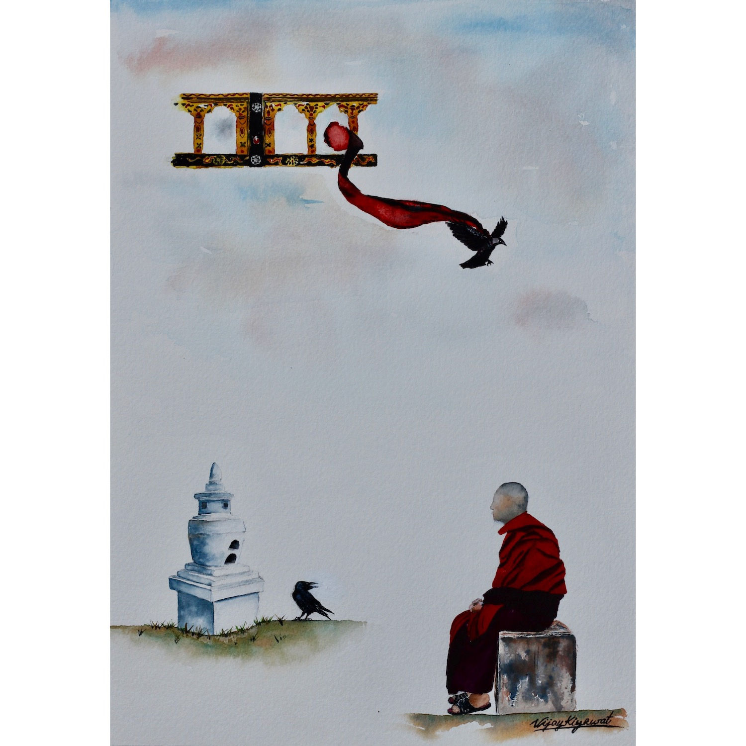 Incense Burner and Raven Deity, (vk-292)