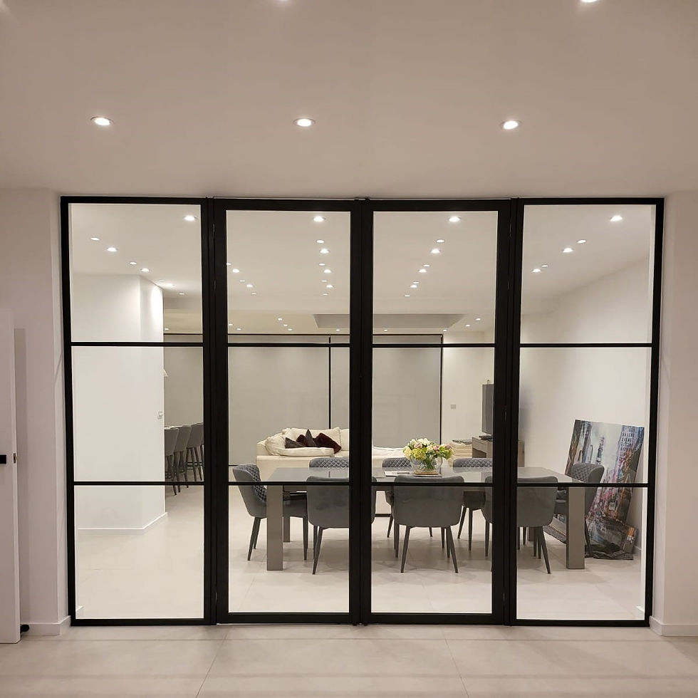 Internal slim line aluminium doors installed in stafford